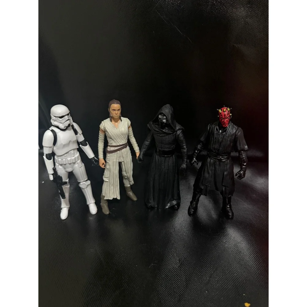 Star Wars Action Figures Lot: Stormtrooper, Rey, Kylo Ren, Darth Maul Collection